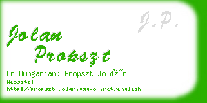 jolan propszt business card